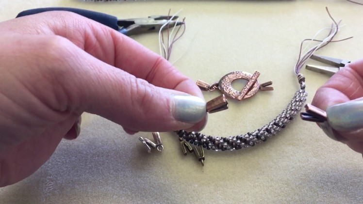 How to finish kumihimo jewelry with pinch end connectors