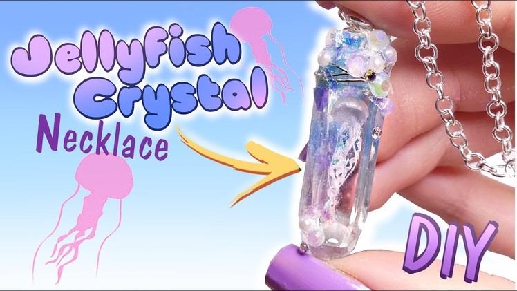 How To Jellyfish Crystal Necklace Tutorial. DIY Miniature Aquarium Charm