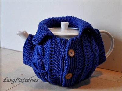 How to knit a big Tea Cosy with a pocket added