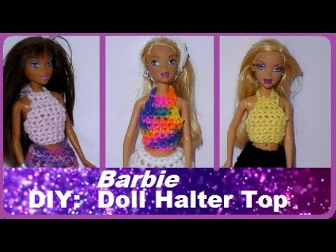 How to Make: Barbie Doll Clothes - Halterneck Top!