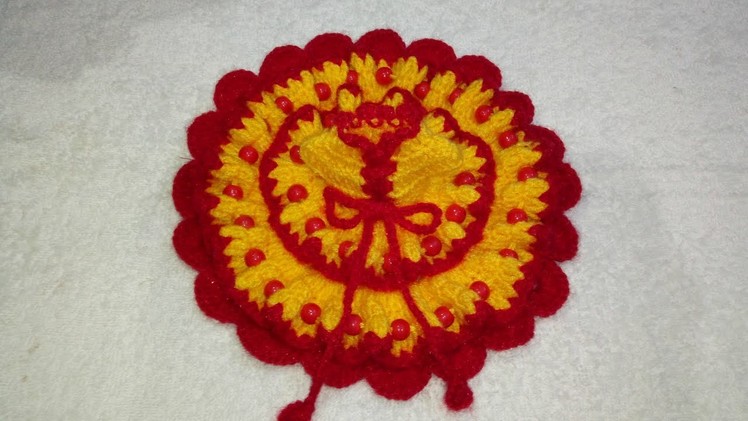 How to make beautiful 2 layered crochet dress of Bal Gopal. Ladoo Gopal. Kanha Ji