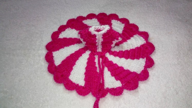 How to make beautiful crochet spiral dress of Bal Gopal. Ladoo Gopal. Kanha Ji