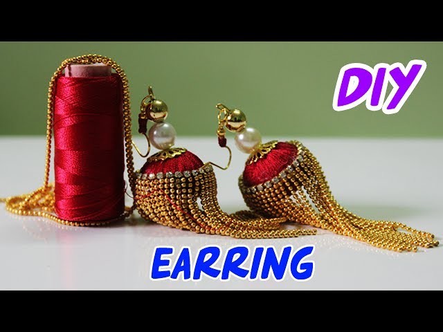 How To Make Designer Earrings|How To Make Paper Earrings|Gold Jewellery Making.DIY| Eid special