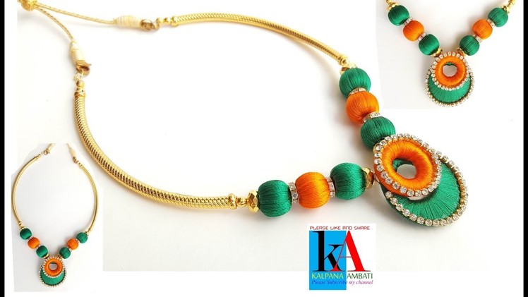 How to Make Designer Silk Thread Necklace. Silk Thread Necklace with Chandbali ring.diy