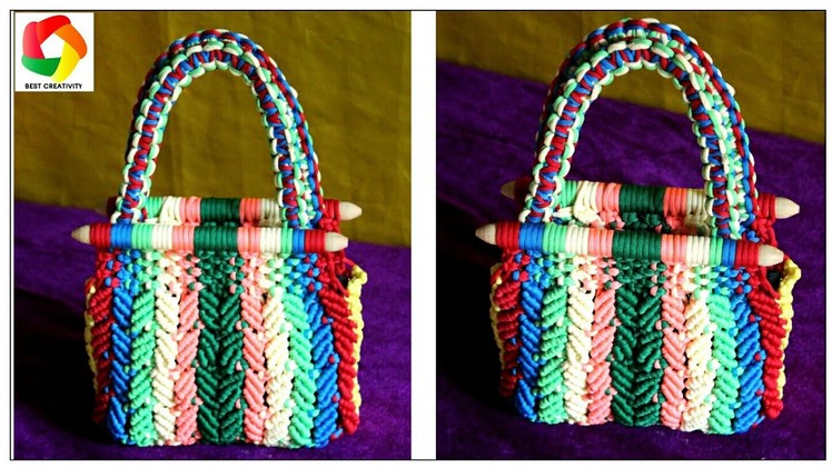 How to make Ladies Bag using Waste Macrame Threads full step by step video|Best use of waste Macrame