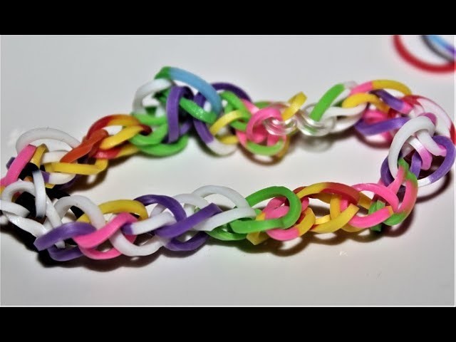 How to Make Loom Bands Easy Rainbow Designs without a Loom - Rubber band