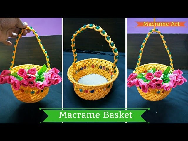 How to make Macrame Basket | Macrame Art diy tutorial