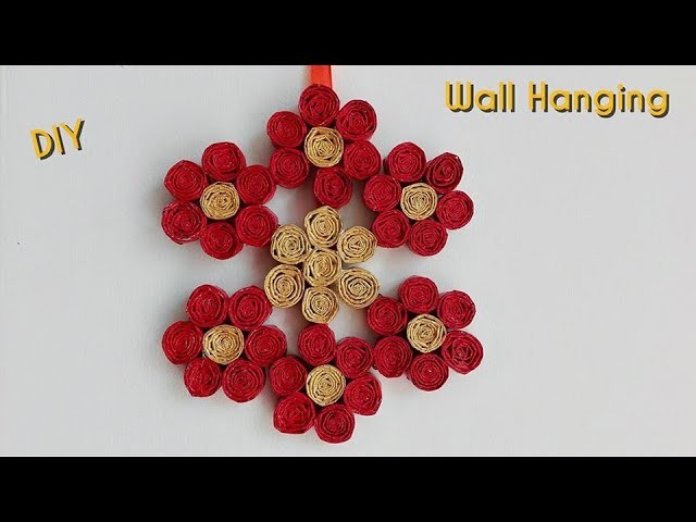 How to Make Newspaper wall hanging. Newspaper crafts. Wall Decor. Best out of waste. DIY
