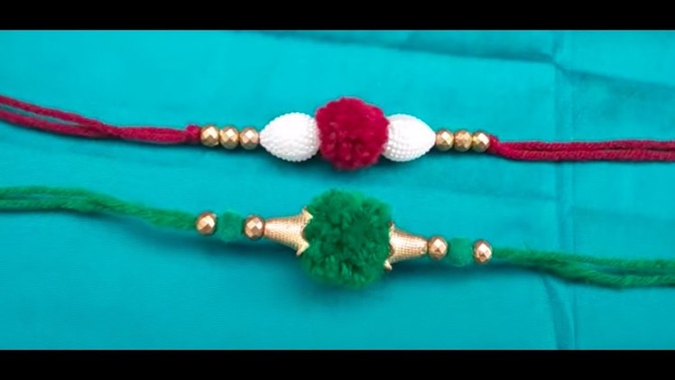 How to make pom pom Rakhi easily at home l Rakhi making ideas l how to make Rakhi # 08 l kids Rakhi