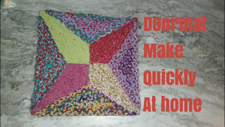 How to Make quickly doormat to use old cloths and scarf. Diy  smart idea to make doormat at home.