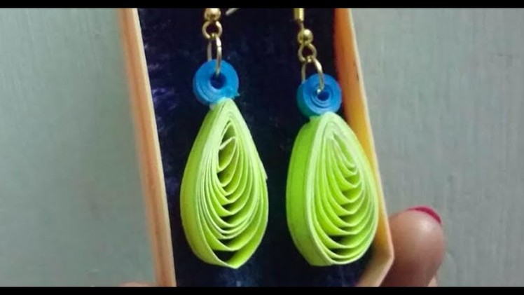 How to make quilling earrings easily at home l paper quilling ear rings , 2 minutes diy earrings,