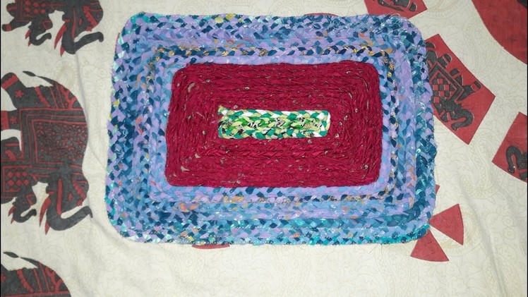 How to Make rectangle  shape doormat to use old cloth.bathroom rug make with old cloths.