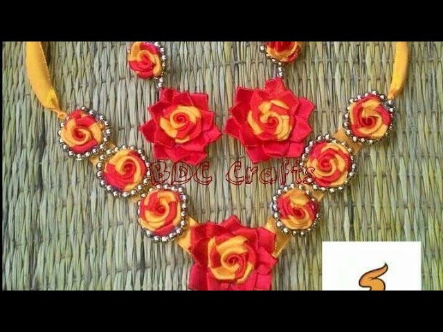 How to make ribbon necklace with earring
