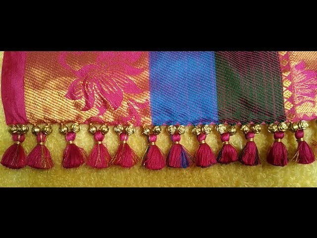 How to make Saree tassels.kuchu design with small beads
