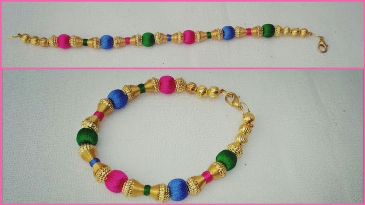 How To Make Silk Thread Bracelet with Beads. How To Make Silk Thread Bracelet at Home in Easy way