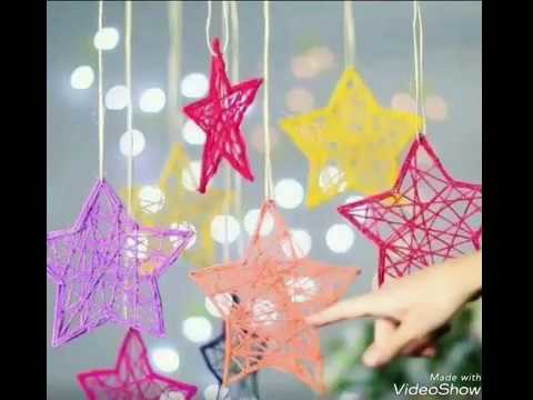 How to make stars for decoration# using thread# star hangings
