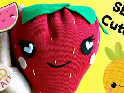 How to Sew a Strawberry Plushie   Easy Sewing Project DIYs   Upcycled DIY