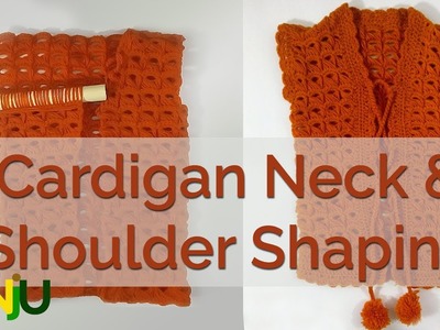 How to shaping Neck and Shoulder in Cardigan (JALIDAR cardigan design).  Part 2