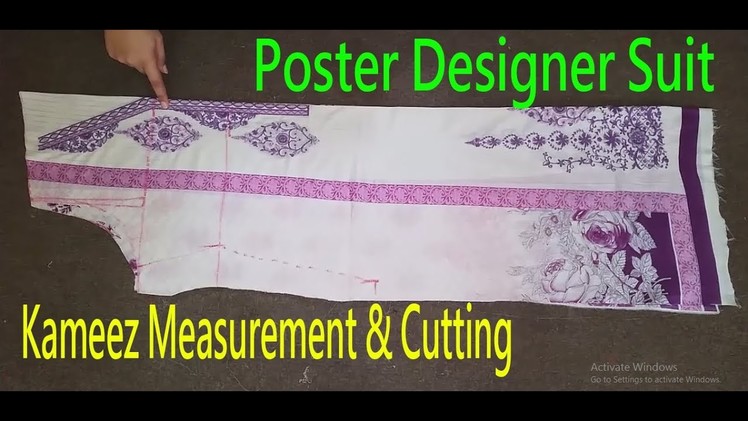 Kameez Cutting|Kameez Measurement & Cutting|How To Measure & Cut Kurti-Shirt|Poster Design|Pakistani