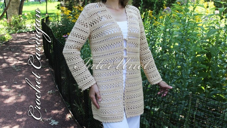 Long cardigan with sleeves – jacket crochet pattern