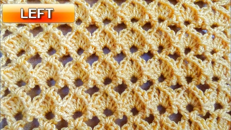 Marshmallow Shell Crochet Stitch - Left Handed Crochet Tutorial