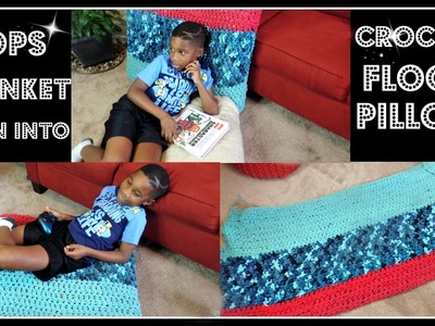 My Crochet Blanket is V shape.  So I made a  Floor Pillow