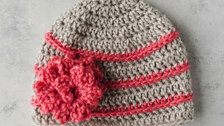 Quick Crochet Flower Hat Tutorial