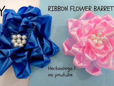 RIBBON FLOWER, How to make ribbon flower barrettes, special occasion brooch, wedding flowers,
