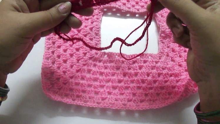 SQUARE NECK FOR CROCHET FROCK