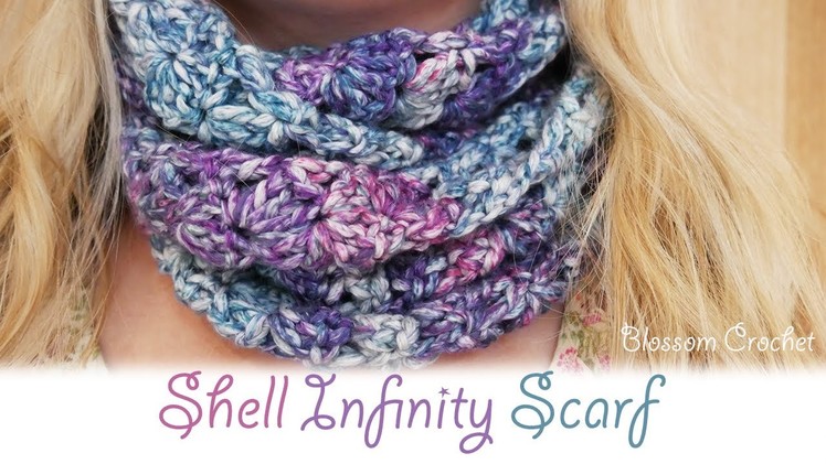 Super easy crochet: Shell Infinity Scarf
