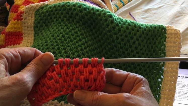 Tunisian Crochet: Afghan Sampler Block 51 (Double Waffle)