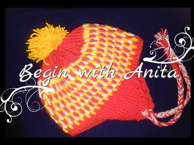 Tutorial 6- how to crochet a viking hats.cap with earflaps.cap.hindi.beginners.DIY