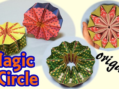 Awesome Origami Magic Circle | How to make a Transforming Origami Toy  | Paper Box DIY