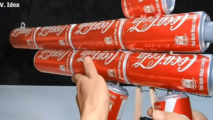 Coca Cola Gun! How to Make Powerful Gun, Mounting Removing Easy from Coca Cola cans