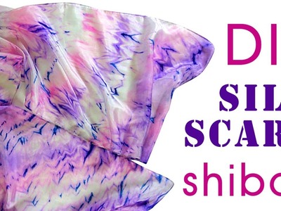 DIY Arashi Japanese Shibori Tie Dye Techniques How to dye fabric Silk scarf fold painting tutorial