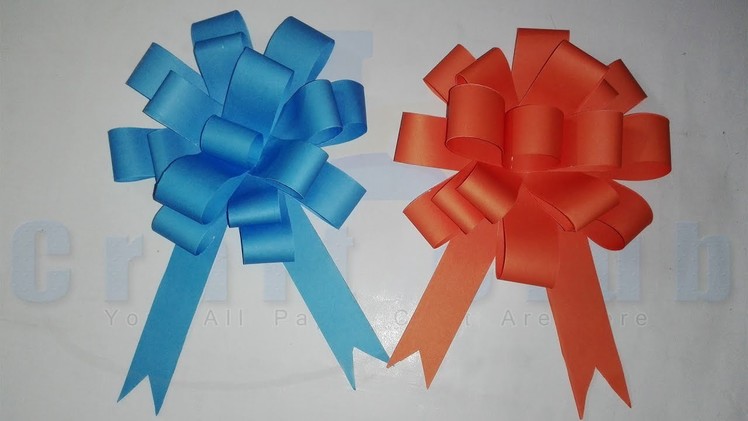 DIY Easy paper bow gift wrap  How to make Paper Flower Bow  paper bow gift wrap