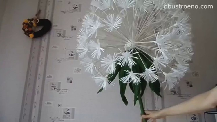 DIY| How to Make Flowers Crepe Paper | Giant Dandelion. Part 2 Subt. Eng)