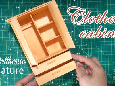 DIY Miniature Clothes Cabinet | How to make Clothes Cabinet for Dollhouse