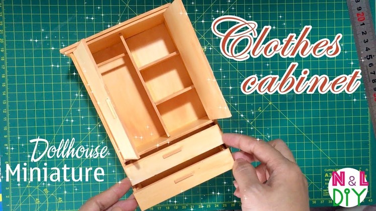DIY Miniature Clothes Cabinet | How to make Clothes Cabinet for Dollhouse