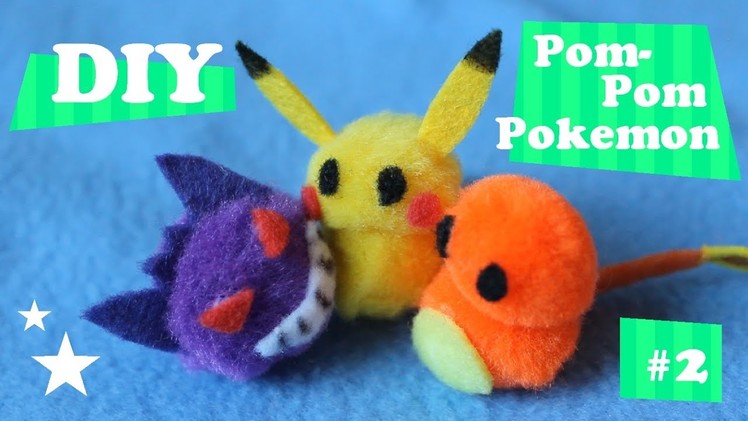 ❤ DIY Pom-Pom Pokemon #2! How To Make "Pokepoms"! Charmander, Pikachu & Gengar! ❤