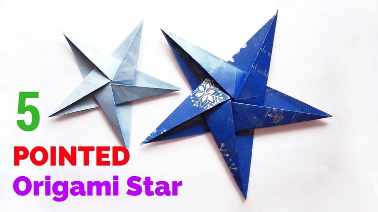 Five – 5 Pointed Origami Star | How to make a origami five pointed star | Paper Christmas Ornaments