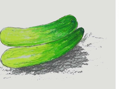 How to Draw Cucumbers Easy Step by Step Vegetables Drawing in Pastel