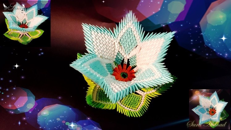 How to make 3d origami flower 6