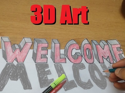 How to Make 3D Word WELCOME | 3D Words Making Tutorial | Learn 3D Art