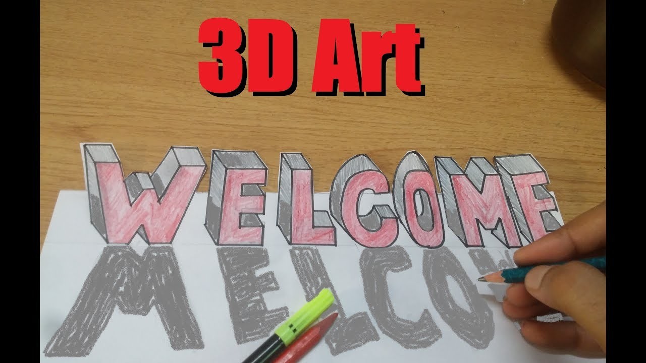 How To Make 3D Word WELCOME 3D Words Making Tutorial Learn 3D Art   How To Make 3d Word Welcome 3d JG7W O 