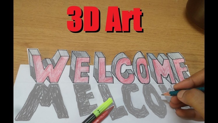 How to Make 3D Word WELCOME | 3D Words Making Tutorial | Learn 3D Art