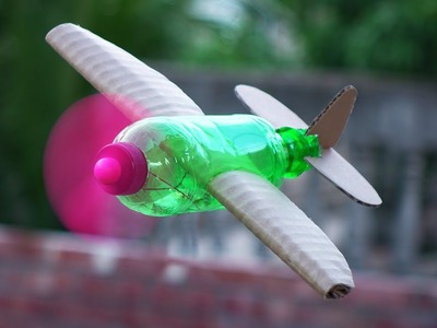 How to Make a Flying Airplane using Plastic Bottle and Cardboard