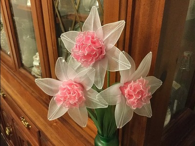 How to make a nylon stocking flowers - rosy clouds diffodill.2