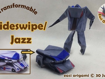 How to make a Papercraft, Origami Transformer Sideswipe. Jazz (requires 1 straight cut)