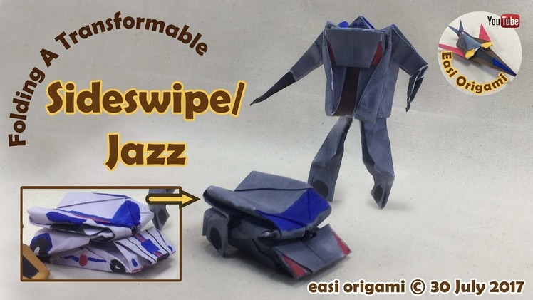 How to make a Papercraft, Origami Transformer Sideswipe. Jazz (requires 1 straight cut)